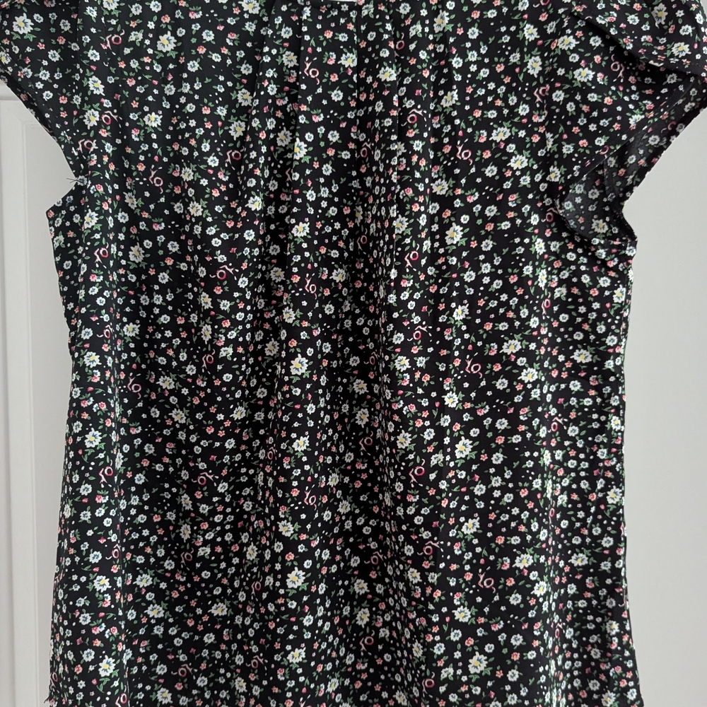 Floral Black Top